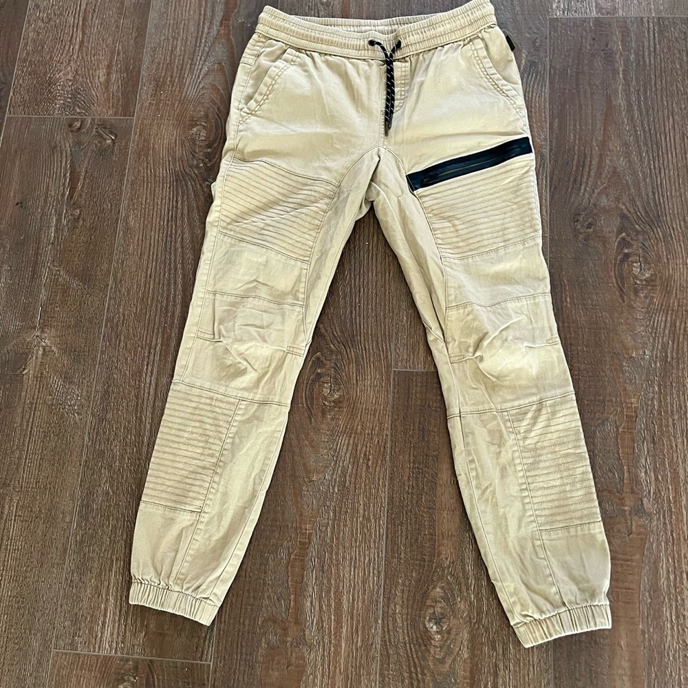 Ring of Fire Beige Joggers with Black Accent